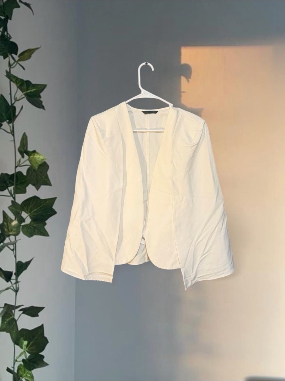 Cropped Open-Front White Women’s Jacket
